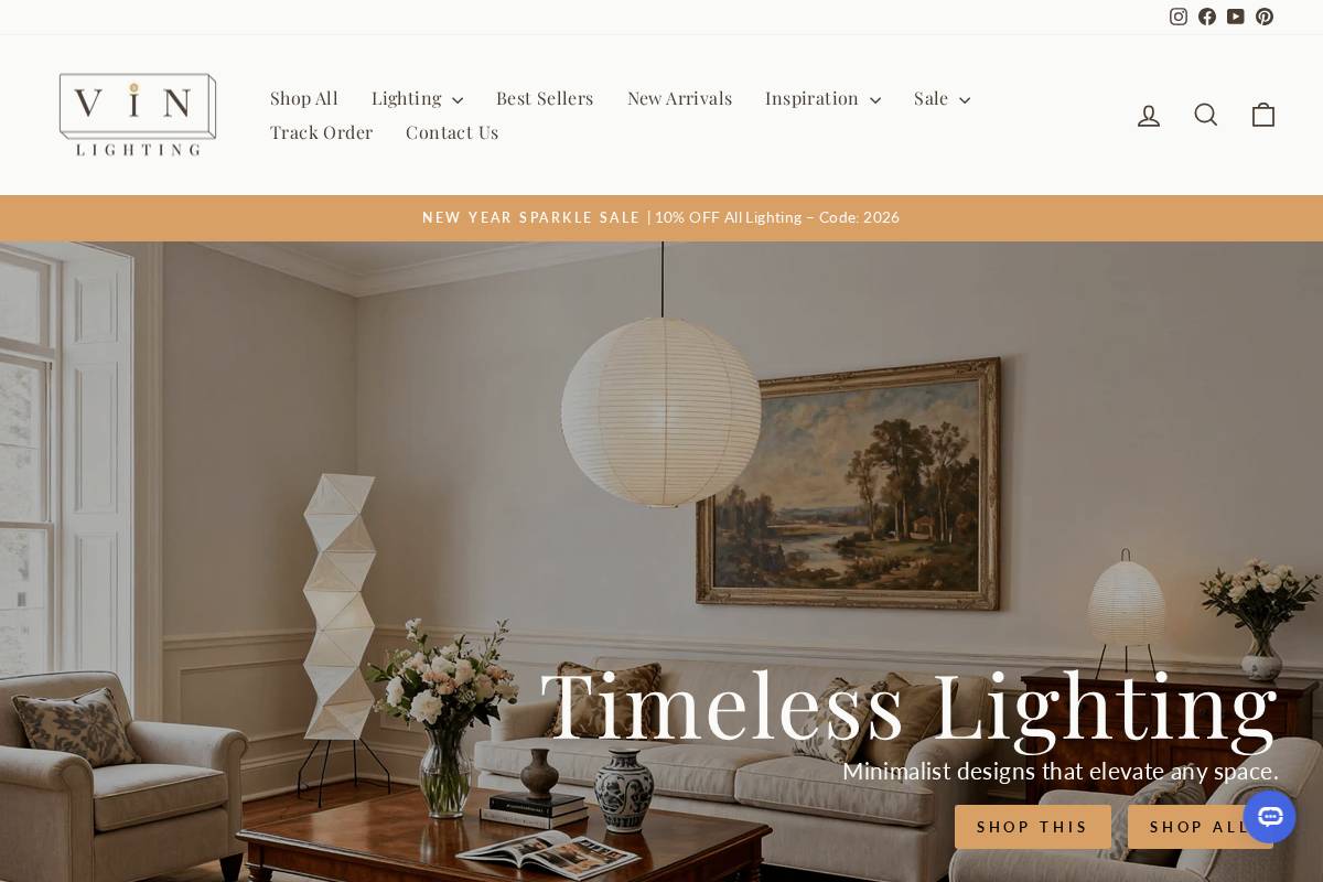Vinlighting homepage screenshot