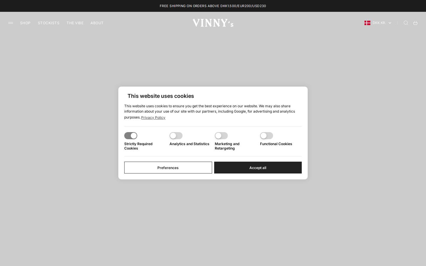 VINNY's homepage screenshot