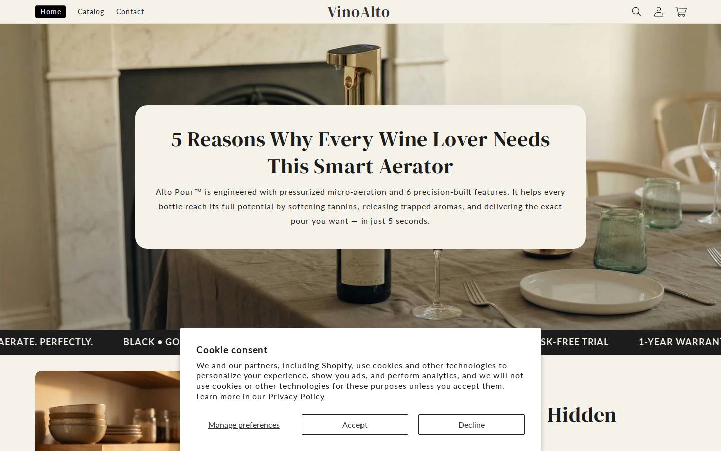 vinoalto.com homepage screenshot
