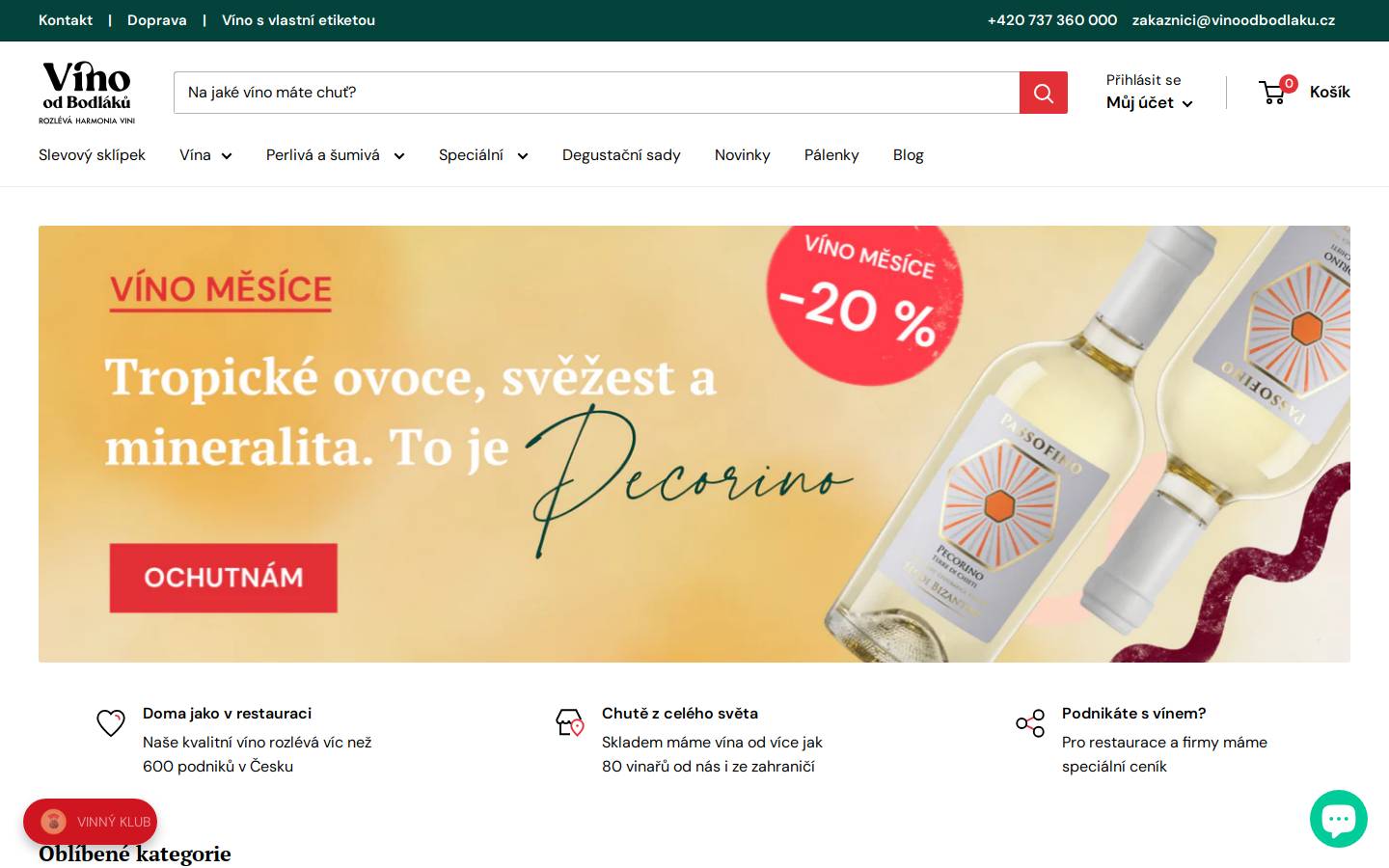 vinoodbodlaka.cz homepage screenshot