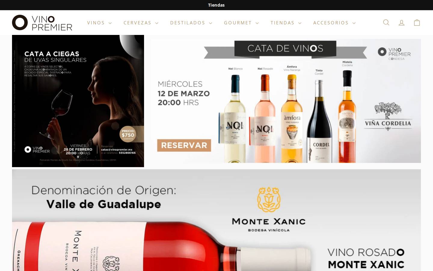 Vinopremier.com homepage screenshot