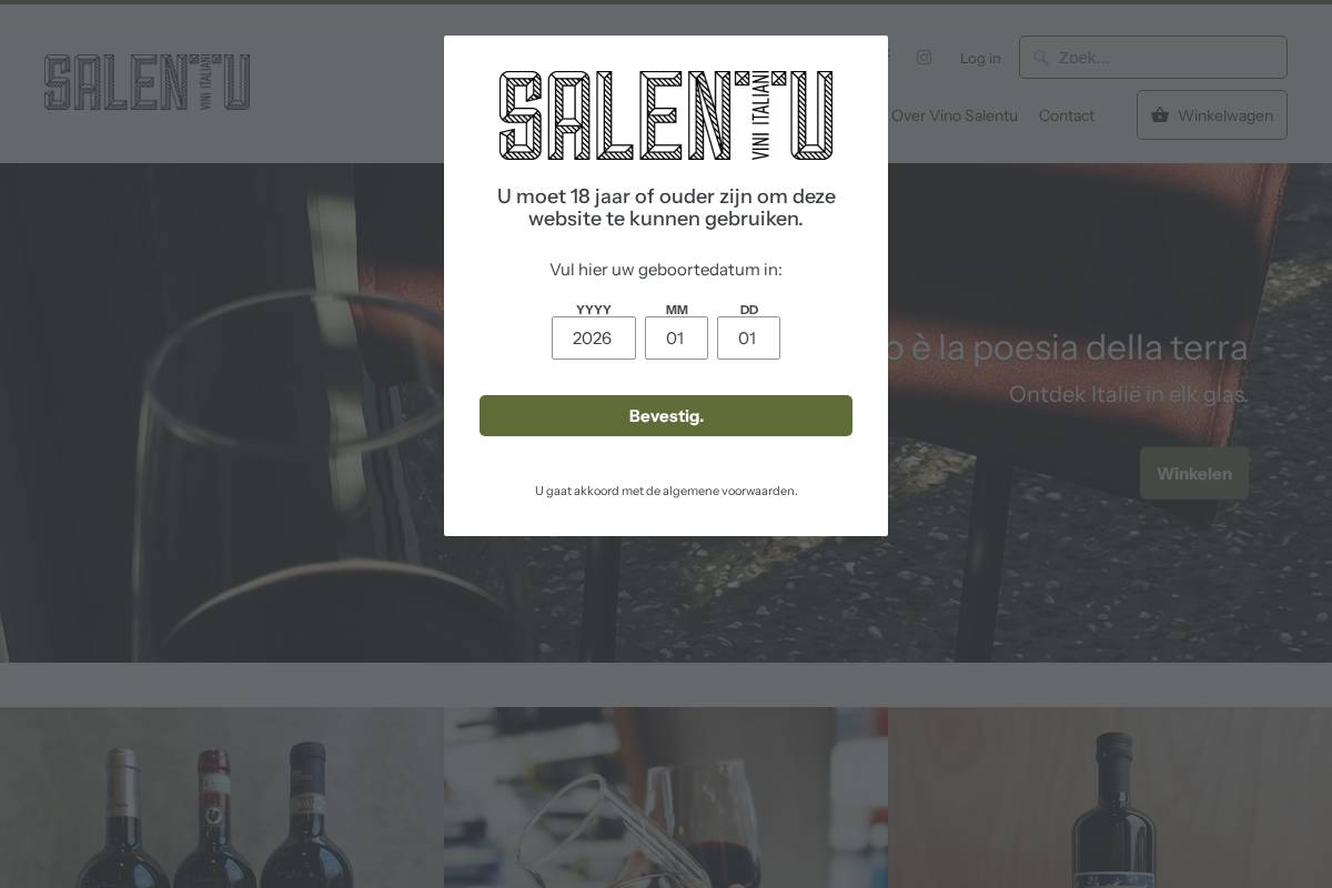 vinosalentu.be homepage screenshot