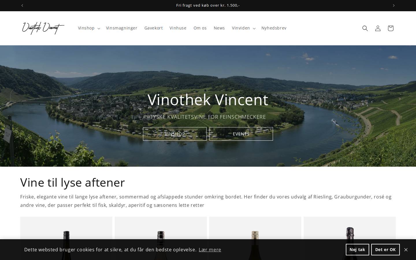 Vinothek Vincent homepage screenshot