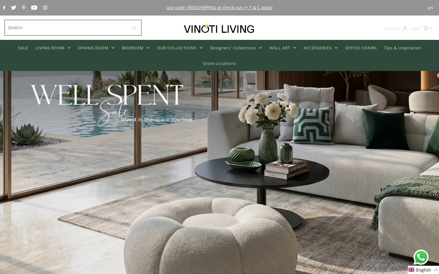vinotiliving.com homepage screenshot