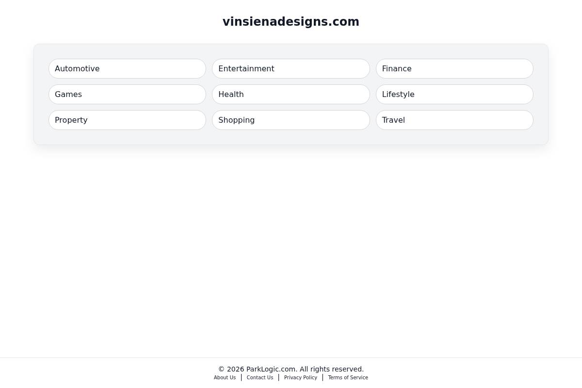 vinsienadesigns.com homepage screenshot