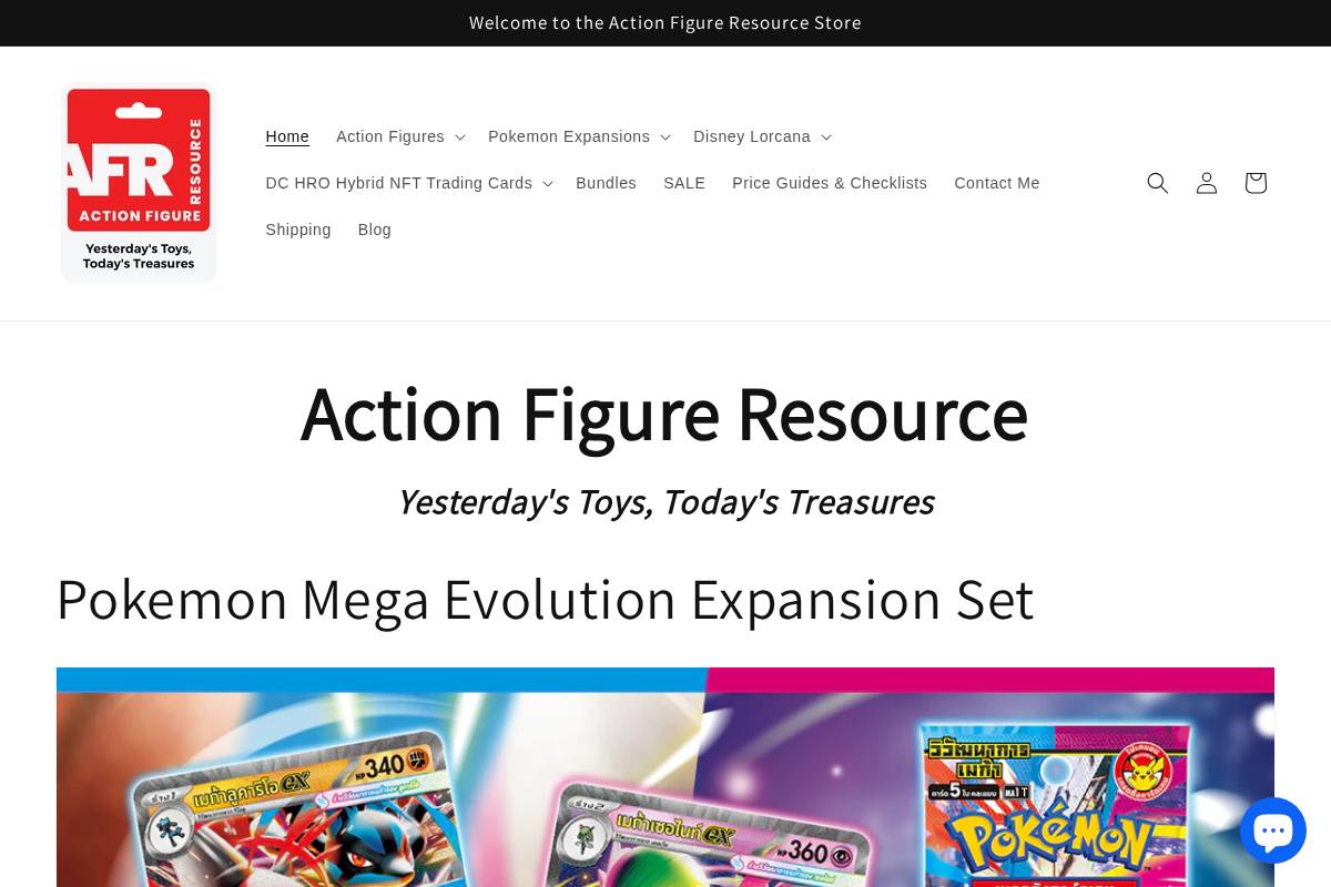 vintage-action-figures.com homepage screenshot