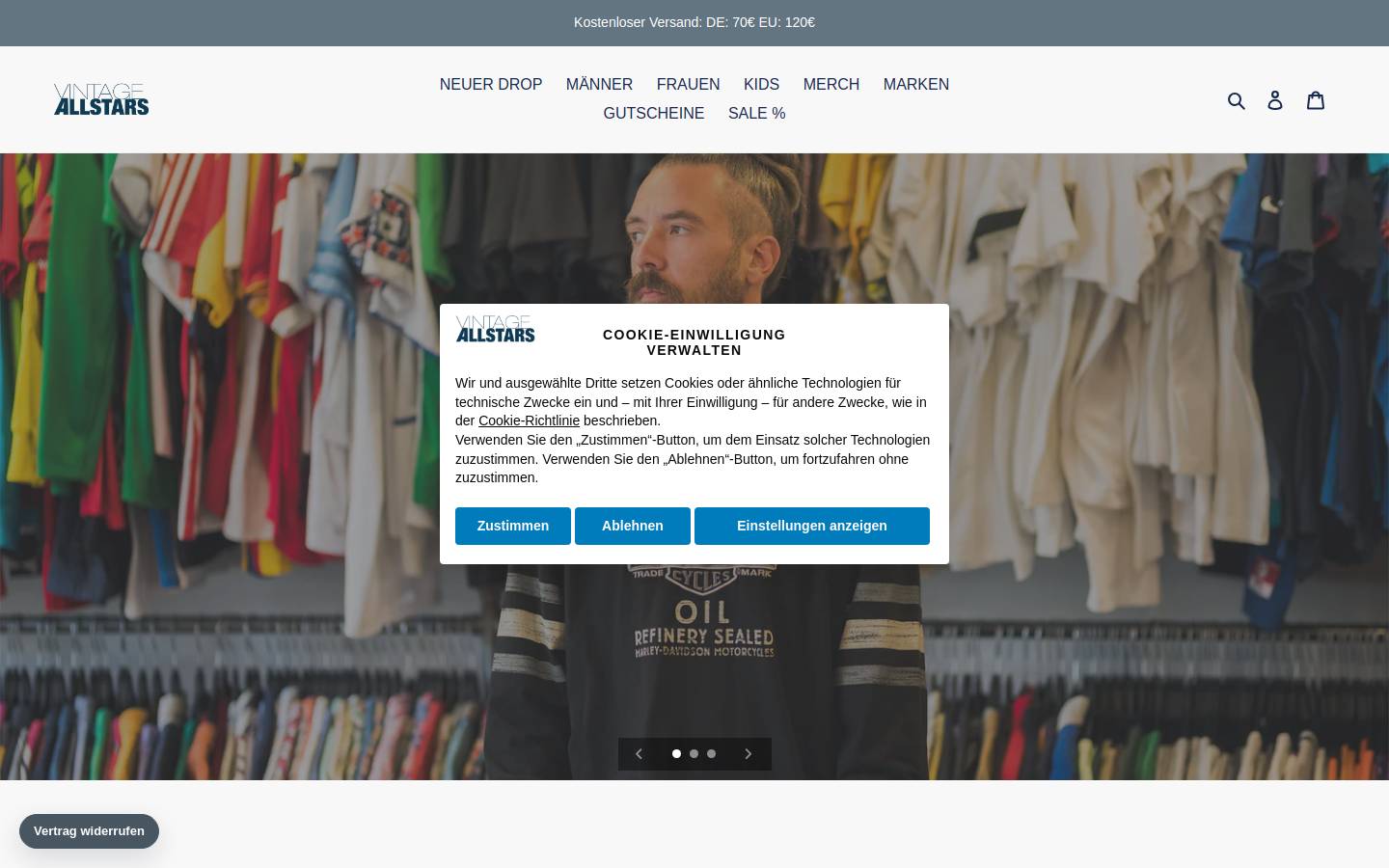 vintage-allstars.com homepage screenshot