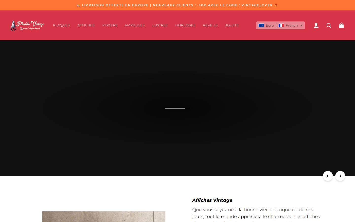 vintage-galerie.fr homepage screenshot