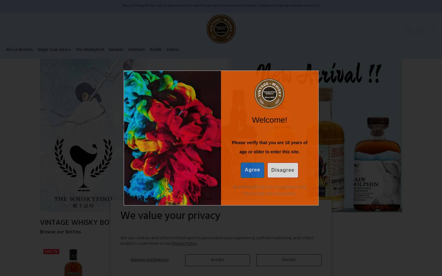 vintage-whisky.com homepage screenshot