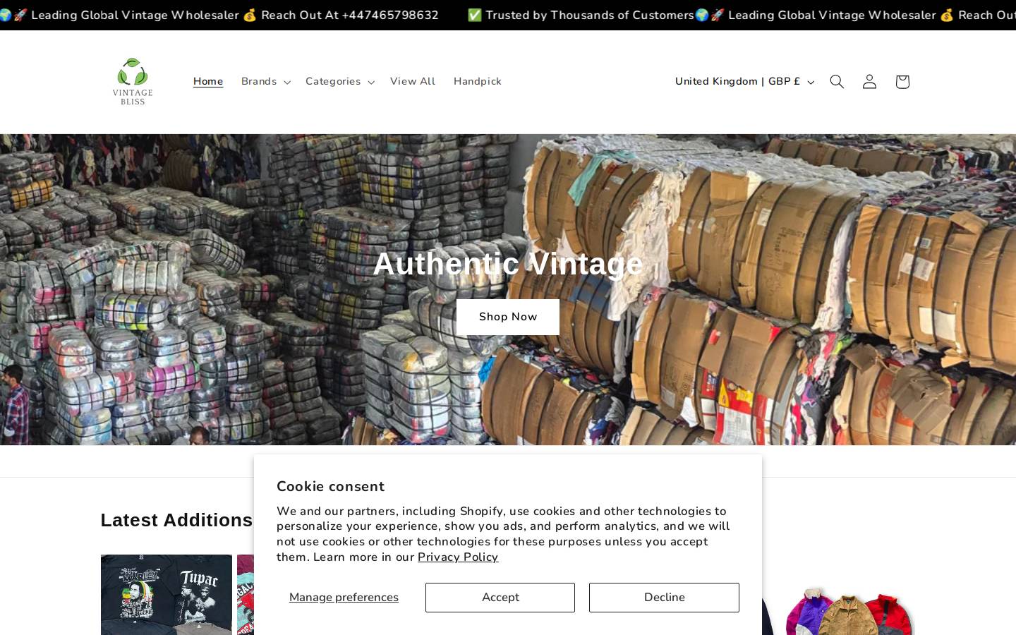vintagebliss.net homepage screenshot