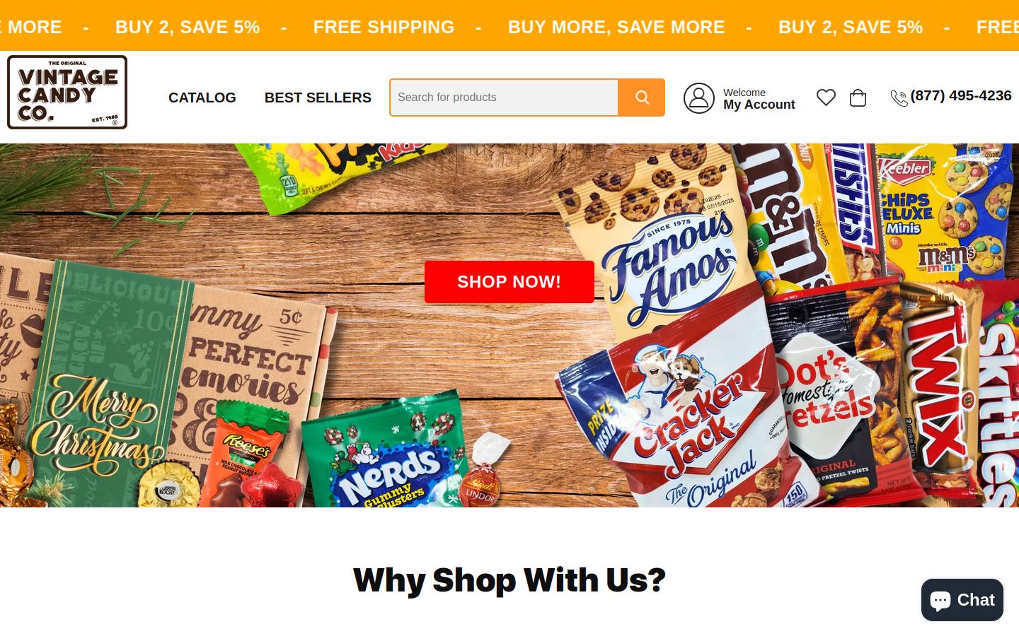 vintagecandyco.com homepage screenshot