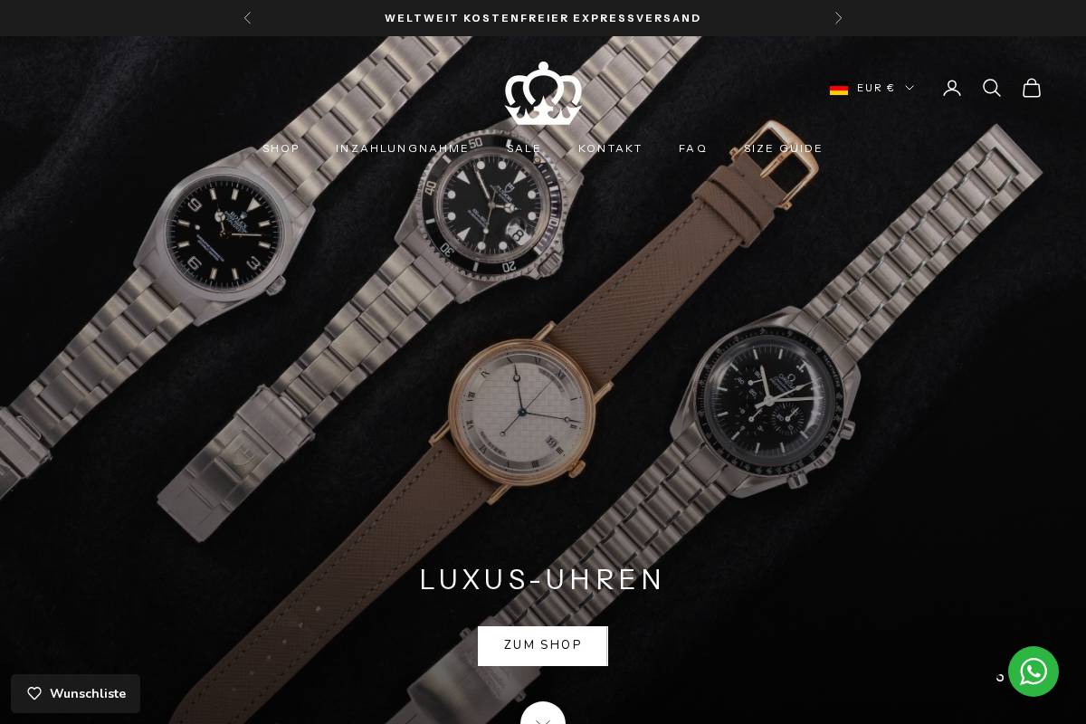 Vintagechronos Germany homepage screenshot