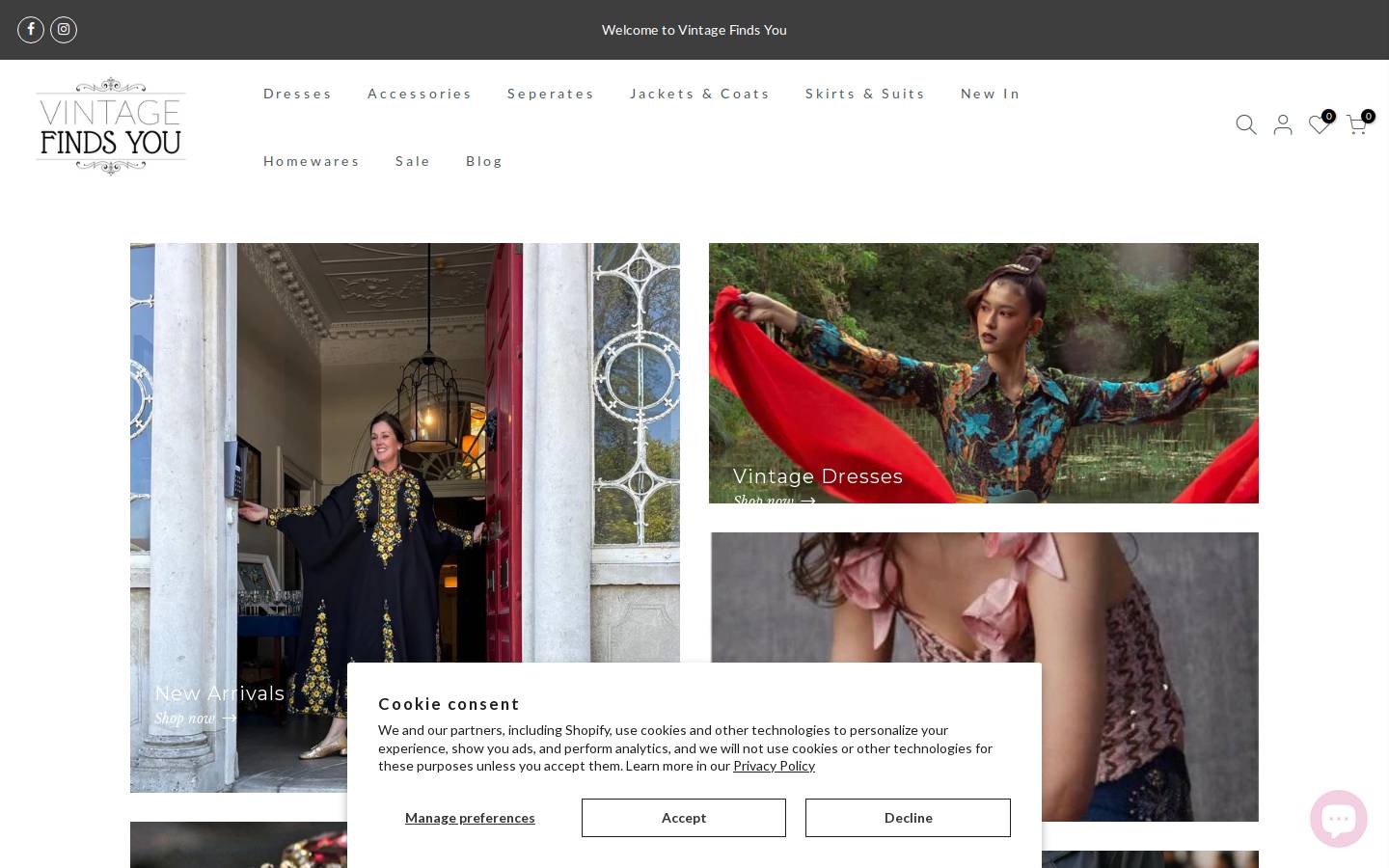 vintageclothes.ie homepage screenshot
