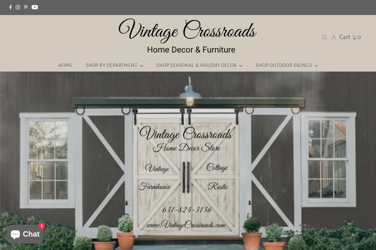 Vintage Crossroads homepage screenshot