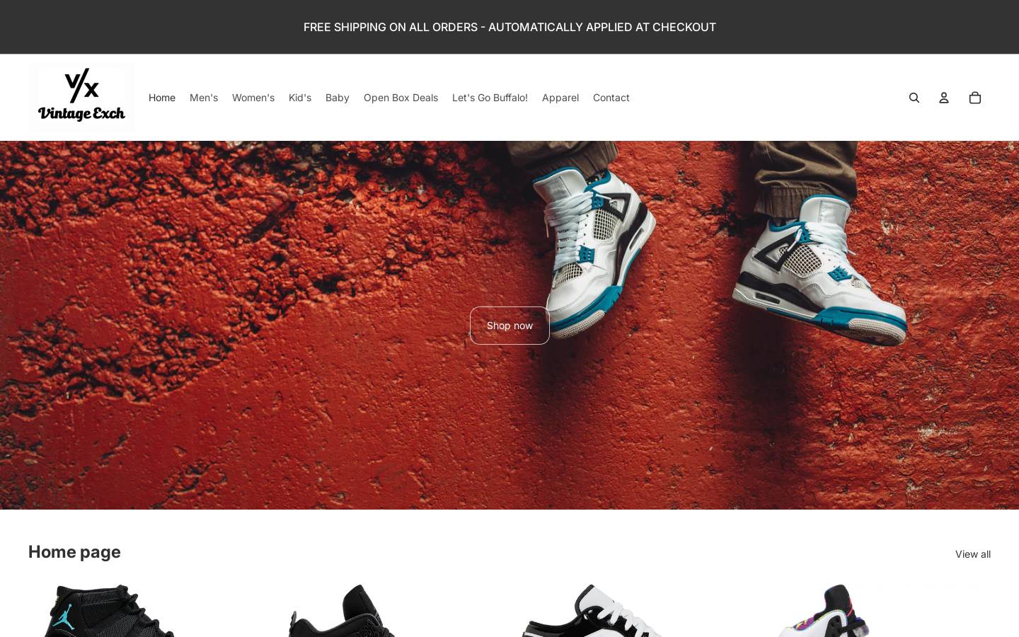 vintageexch.com homepage screenshot