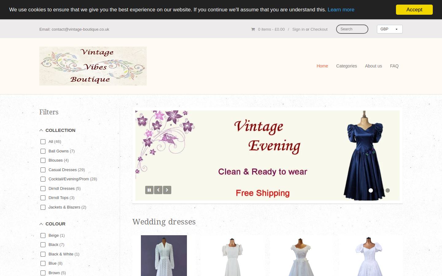 vintagefairy.co.uk homepage screenshot