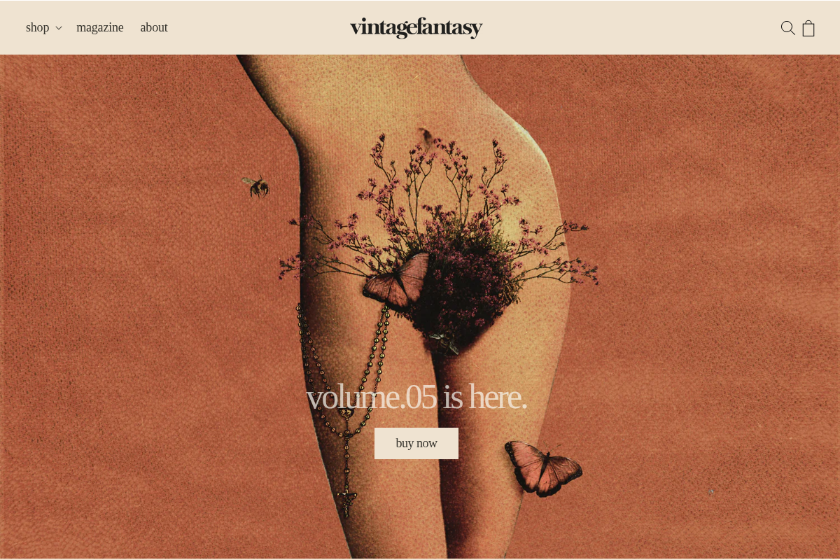 vintagefantasy homepage screenshot