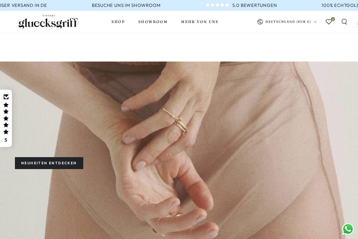 Vintagegluecksgriff homepage screenshot