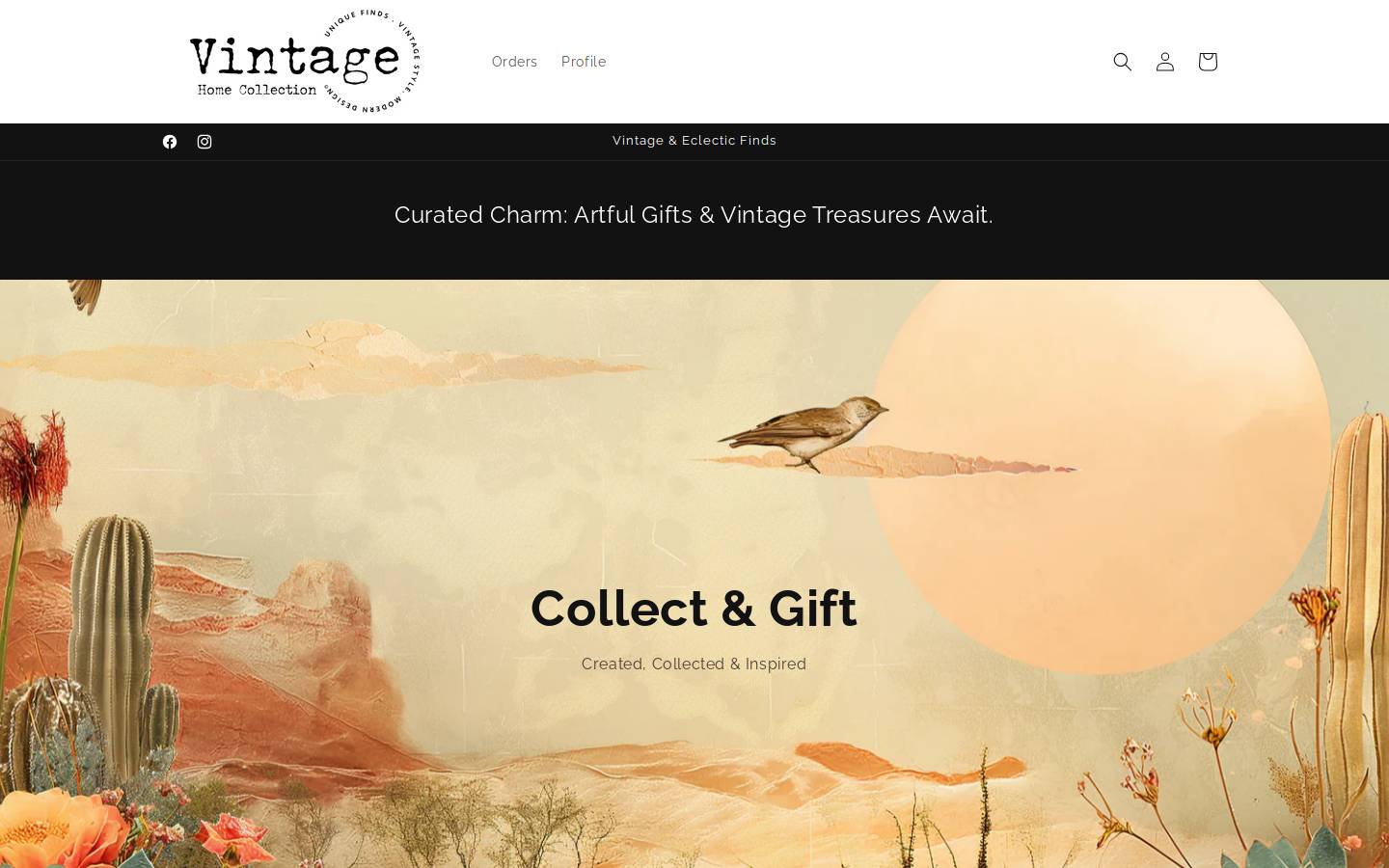 vintagehomecollection.com homepage screenshot