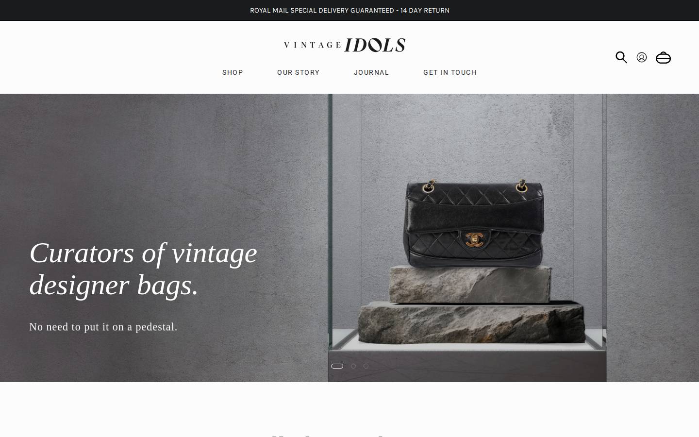 vintageidols.com homepage screenshot