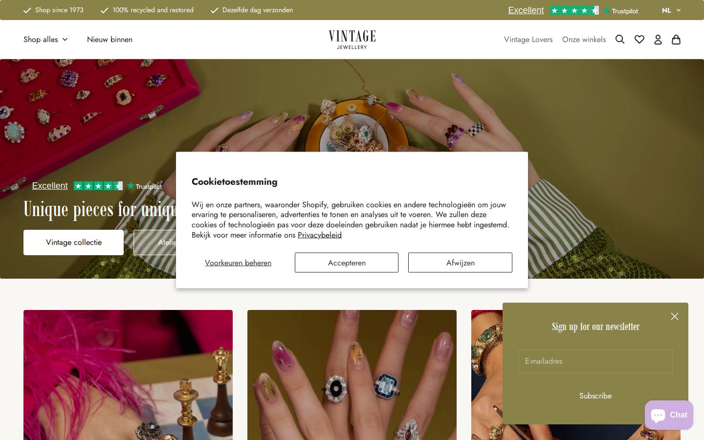 Vintagejewellery homepage screenshot