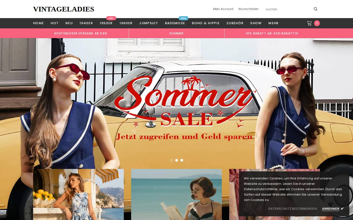 Vintageladies homepage screenshot