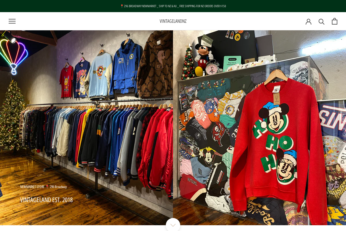 vintageland.co.nz homepage screenshot
