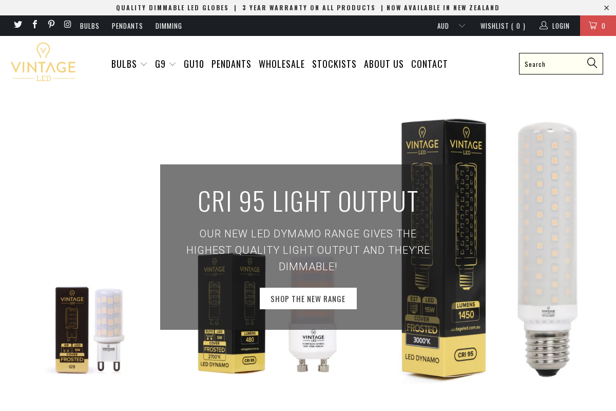 Vintage LED - LED Edison Globes & Pendants homepage screenshot