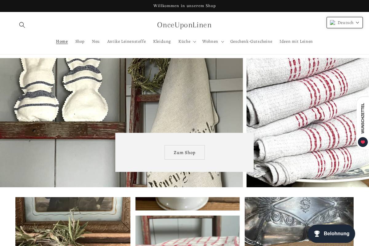 vintageleinen.com homepage screenshot