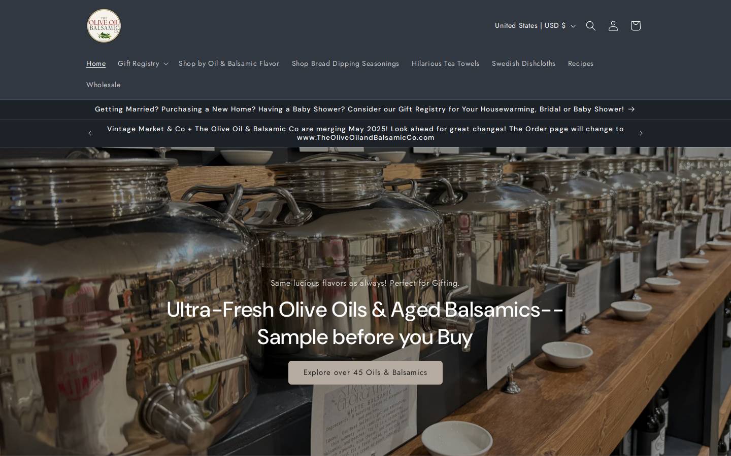 vintagemarketandco.com homepage screenshot