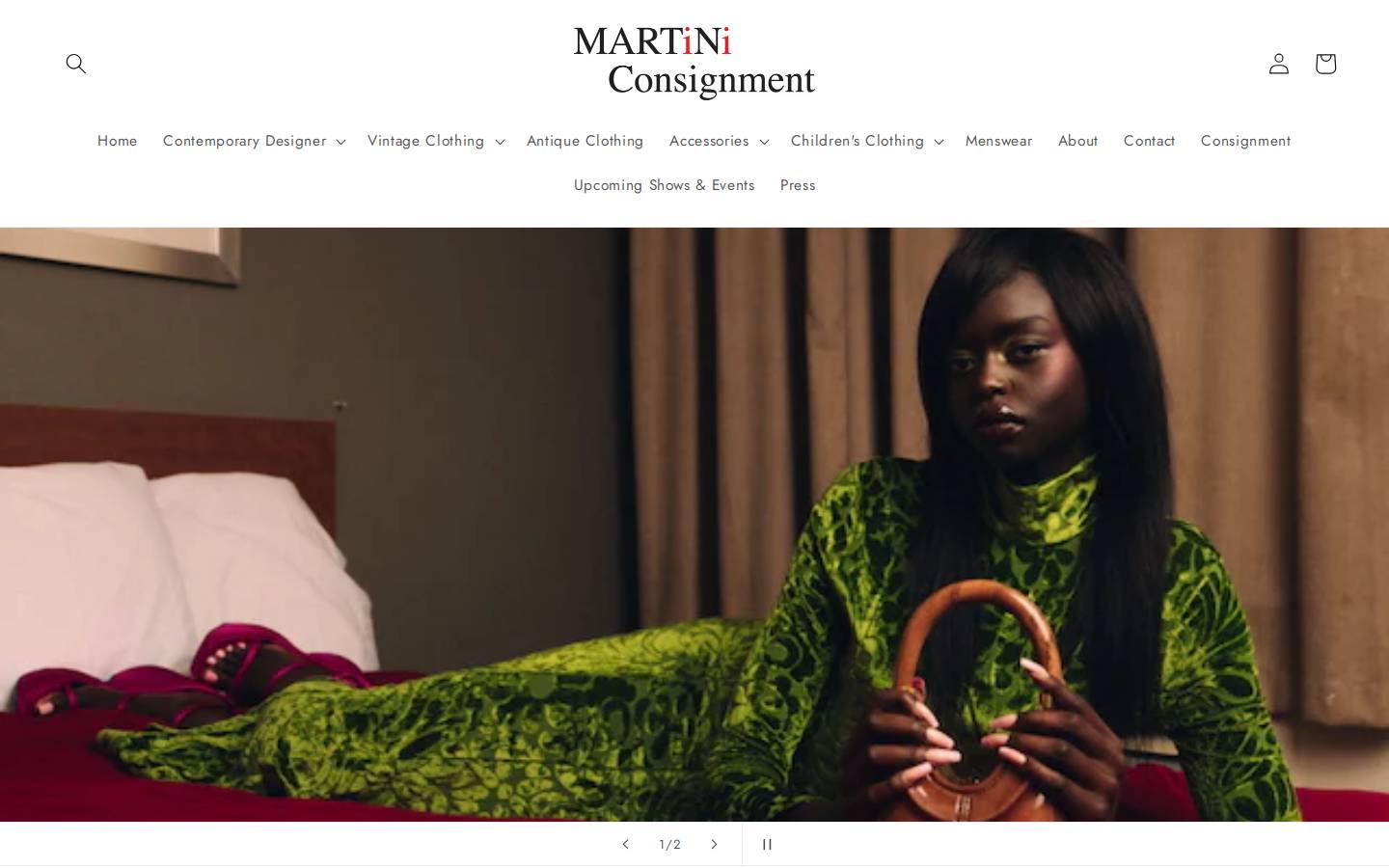 Vintage Martini homepage screenshot