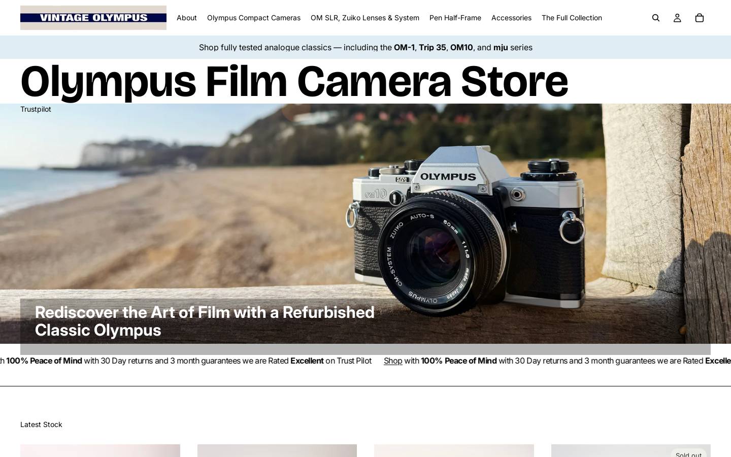 Vintageolympus homepage screenshot