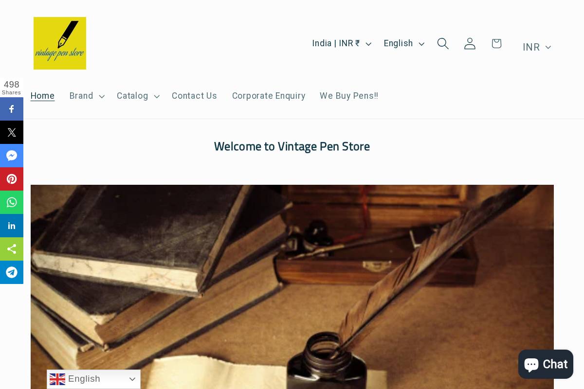 vintagepens.in homepage screenshot