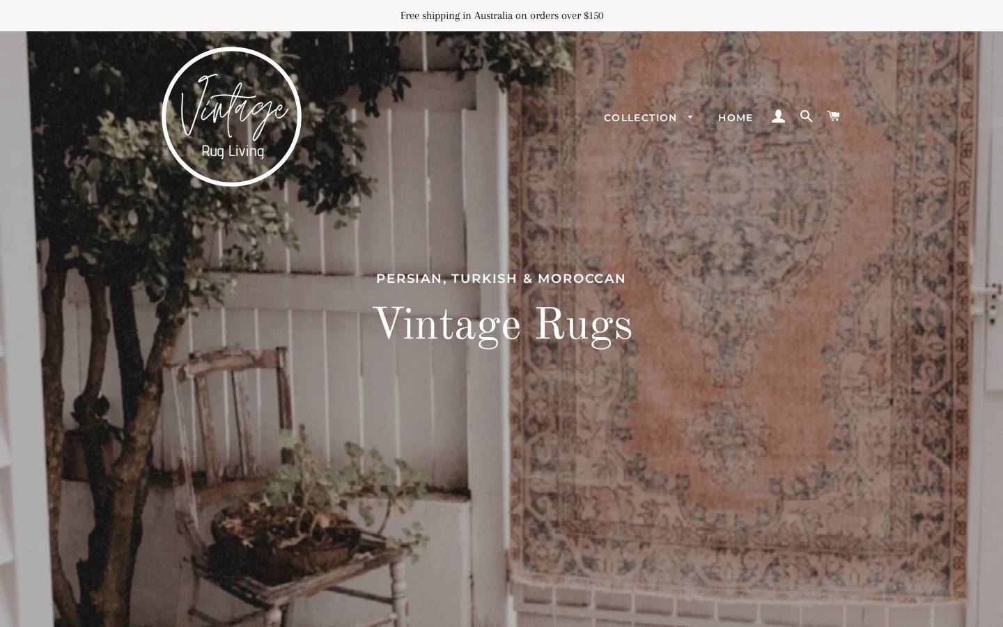vintagerugliving.com homepage screenshot