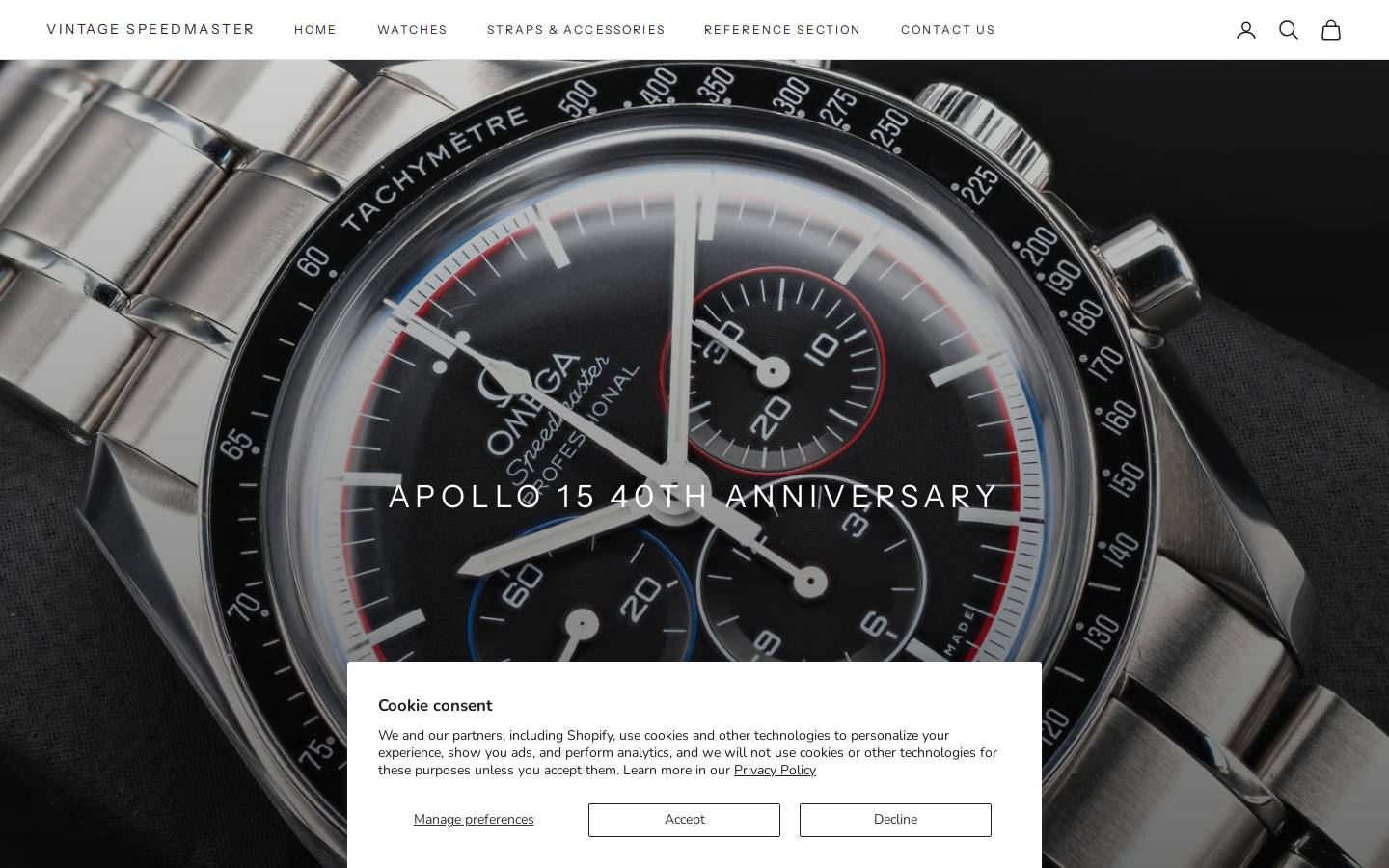 Vintage Speedmaster homepage screenshot