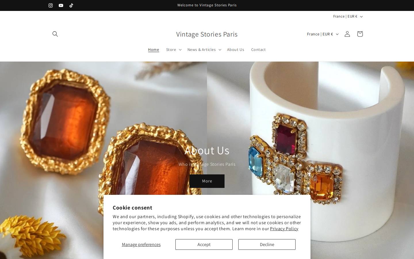 vintagestoriesparis.com homepage screenshot