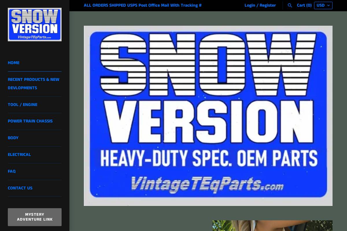 vintageteqparts.com homepage screenshot