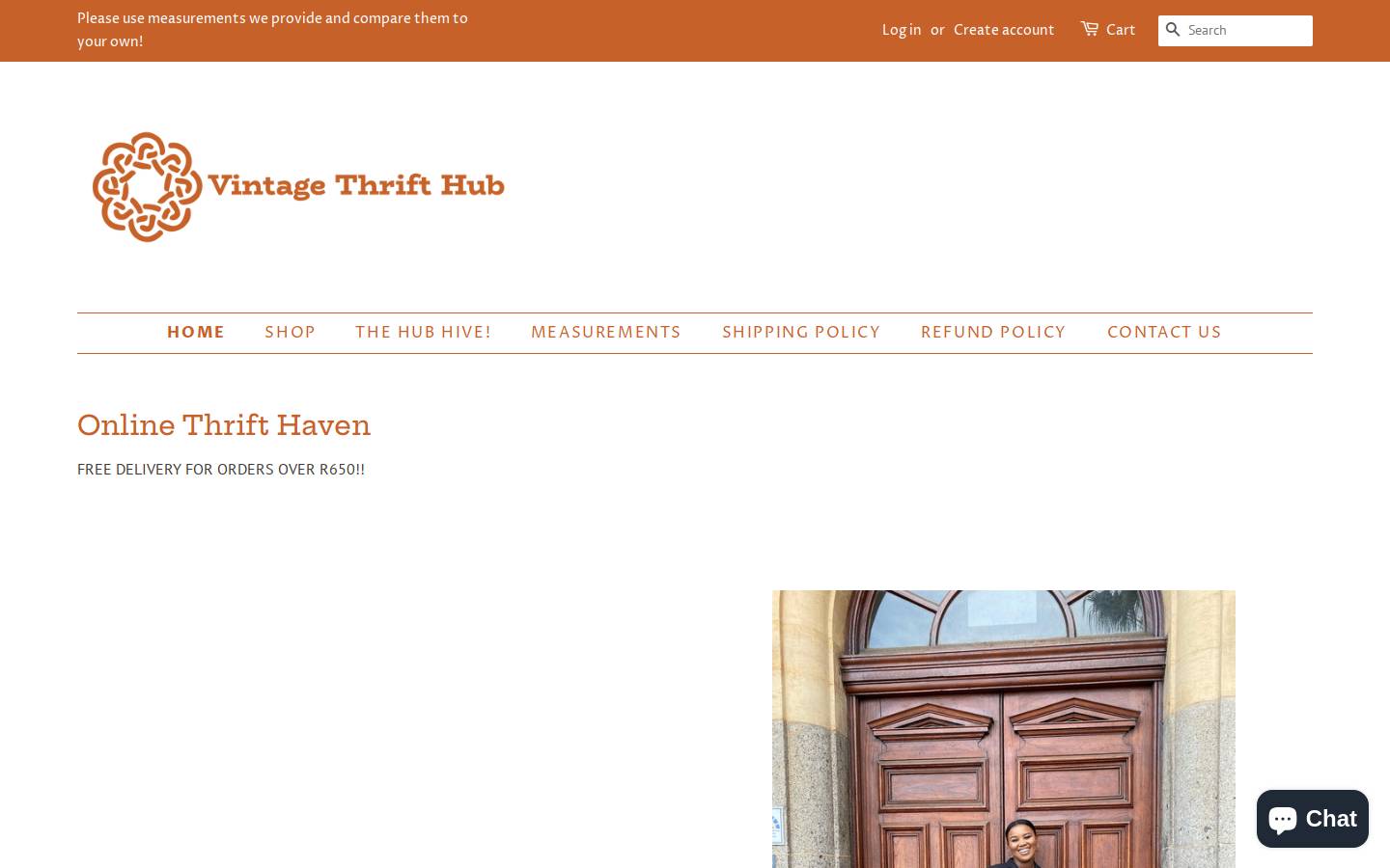 vintagethrifthub.com homepage screenshot