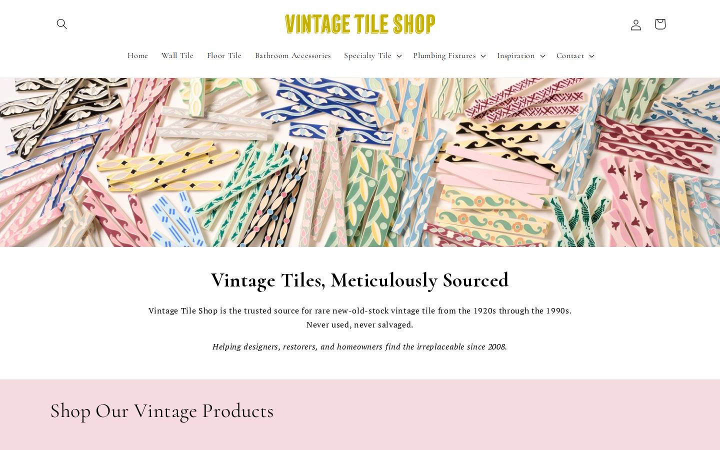 vintagetileshop.com homepage screenshot