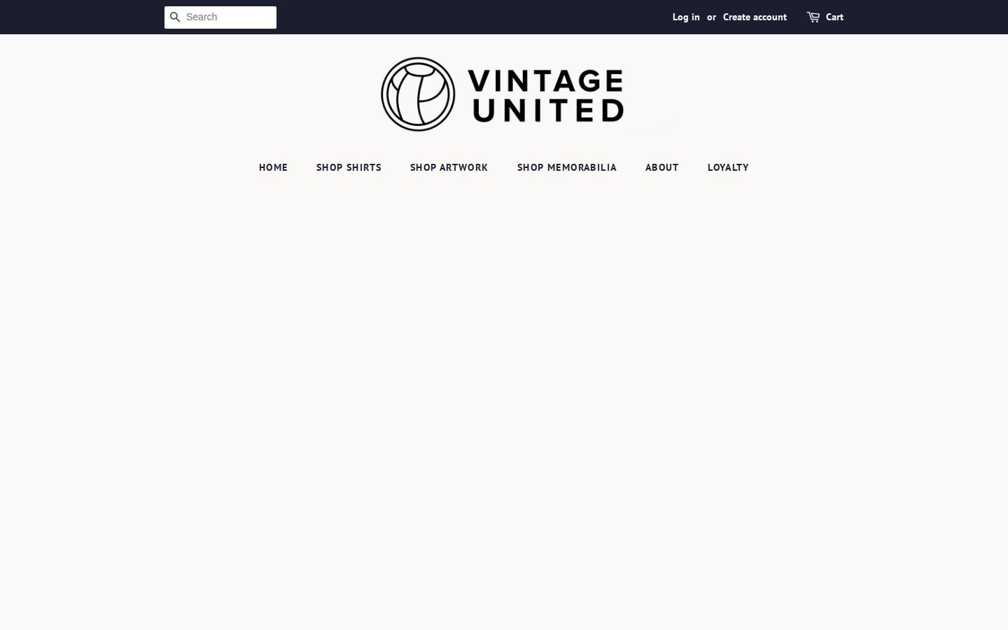 vintageunitedshirts.com homepage screenshot