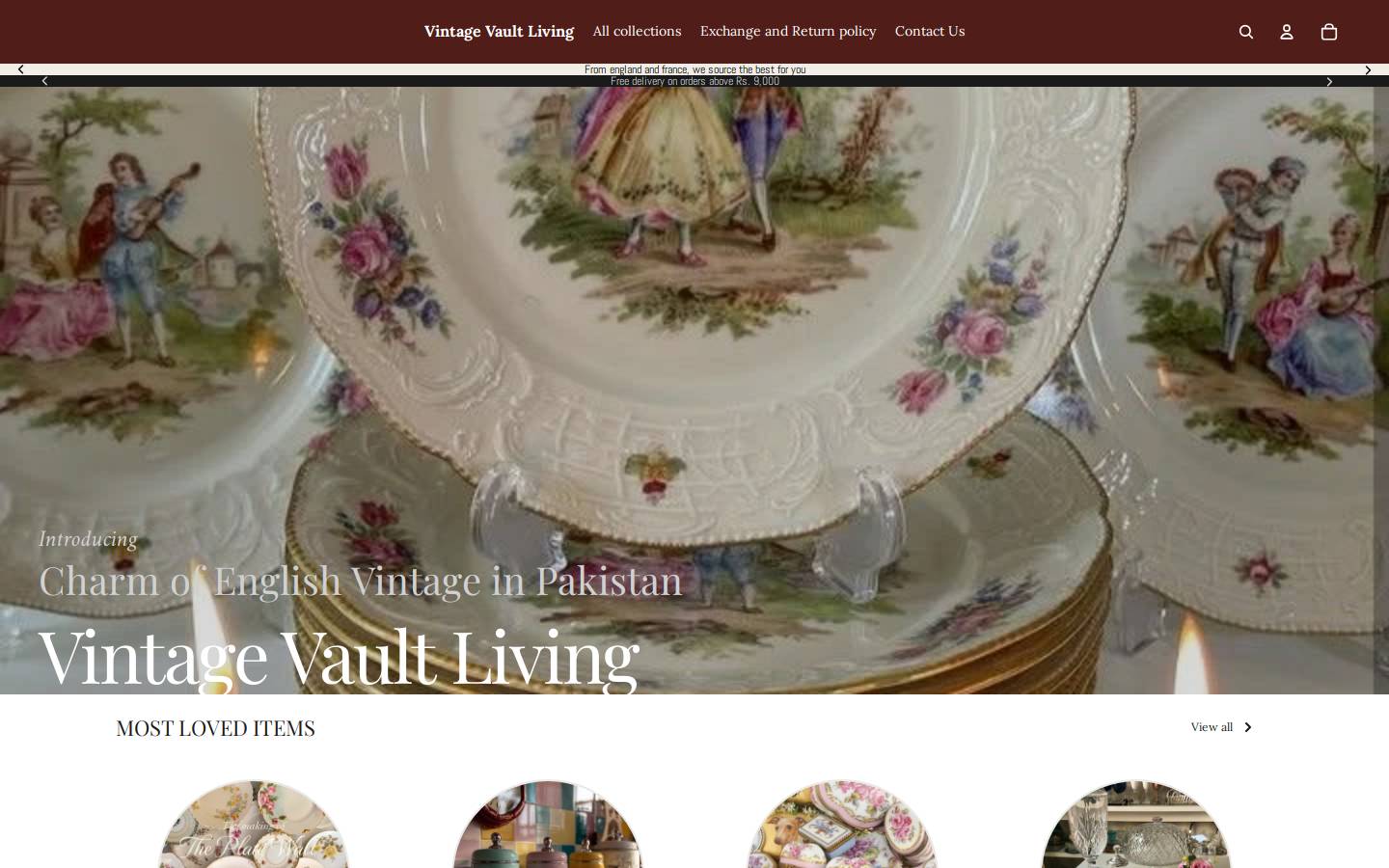 vintagevaultliving.store homepage screenshot