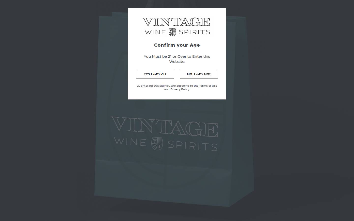 Vintagewineandspirits homepage screenshot