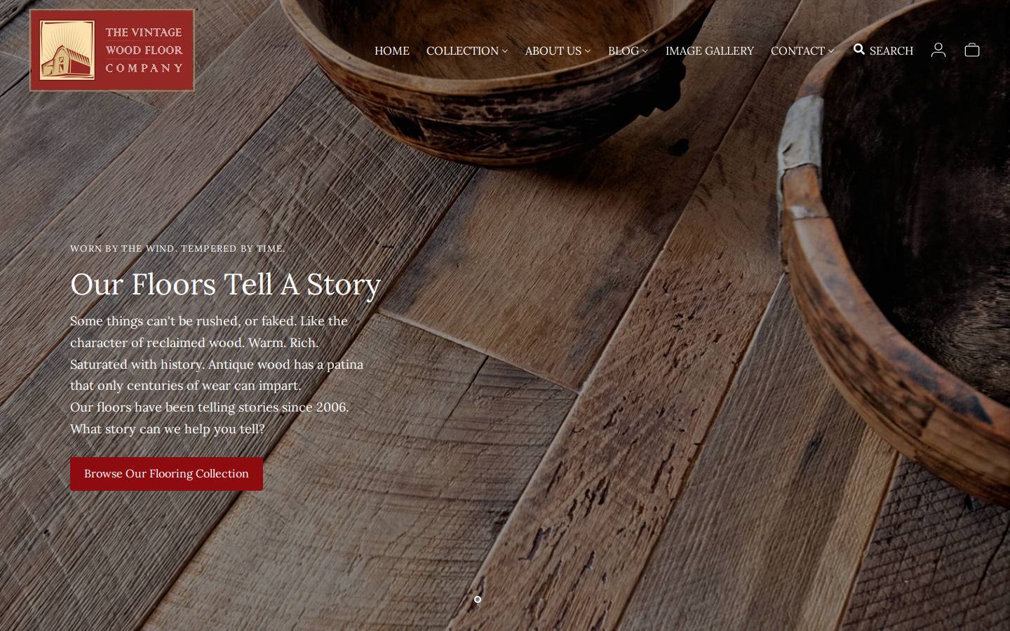 vintagewoodfloors.com homepage screenshot