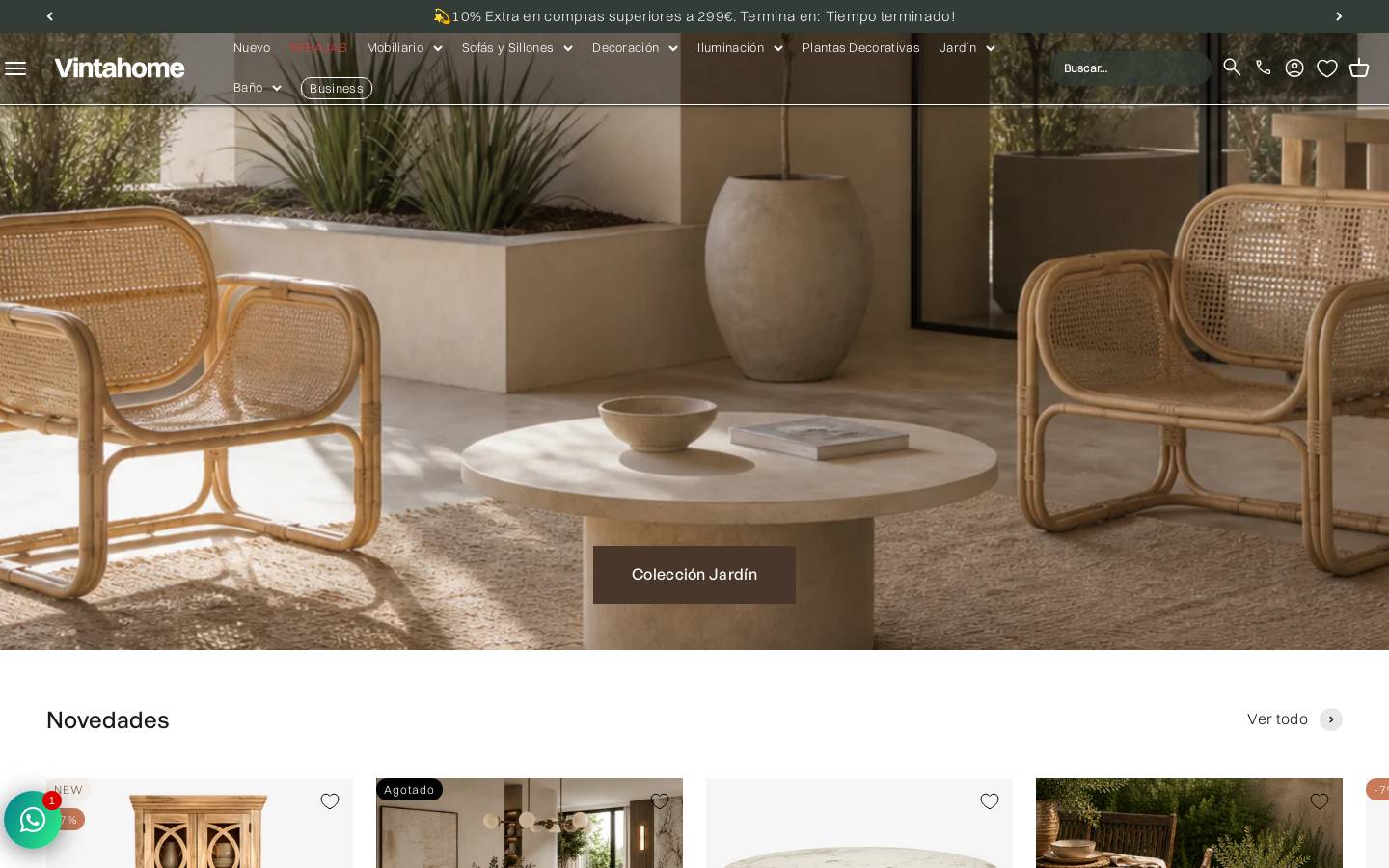Vintahome homepage screenshot