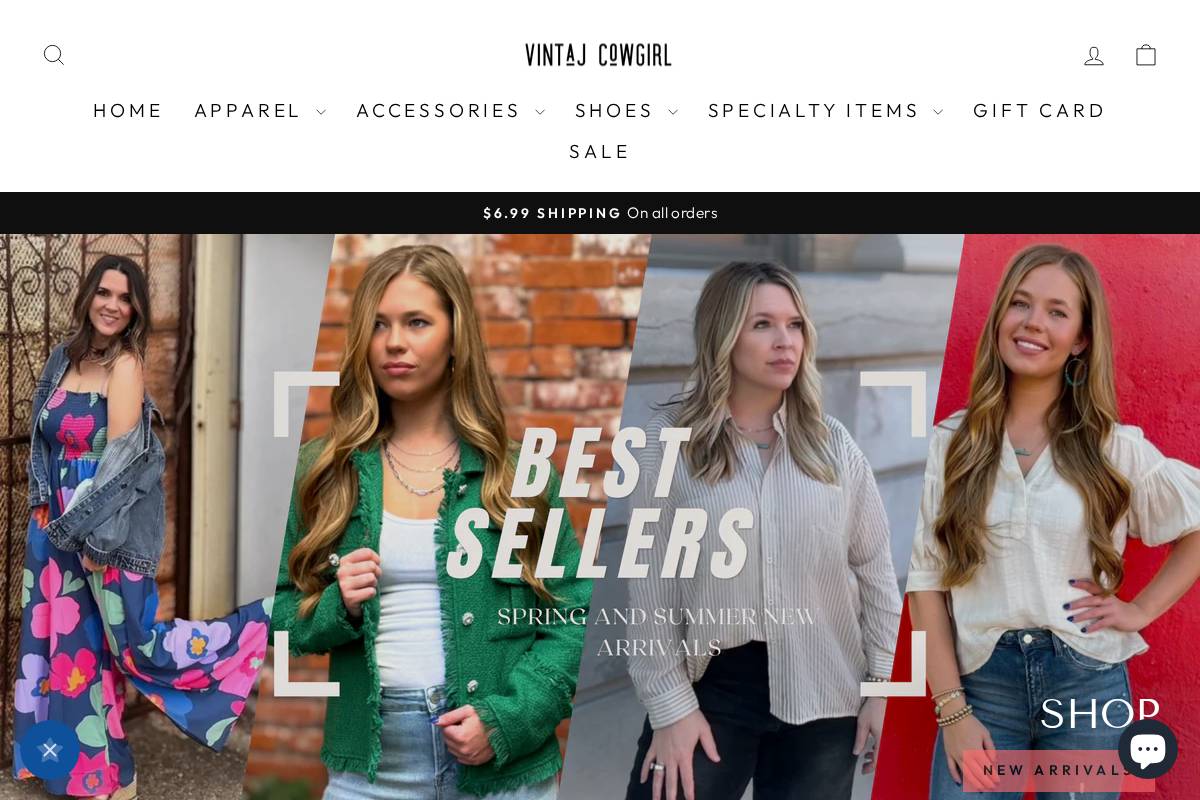 vintajcowgirl.com homepage screenshot