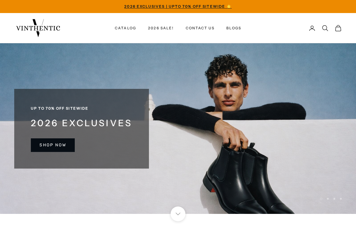 Vinthentic homepage screenshot