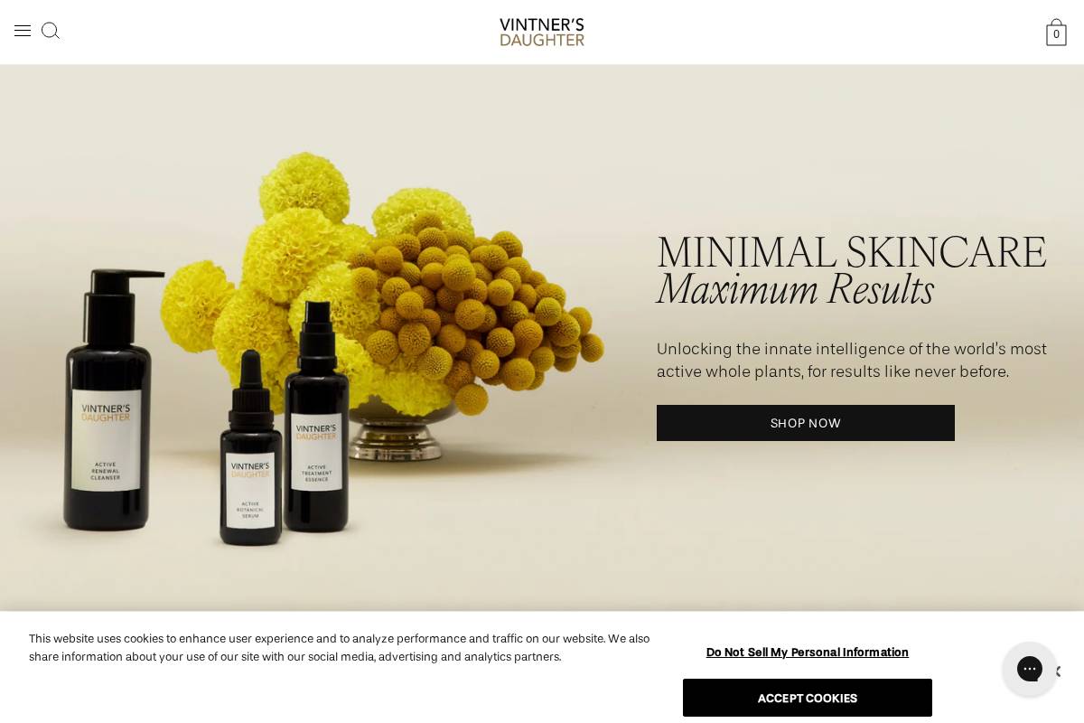 Vintner's Daughter homepage screenshot