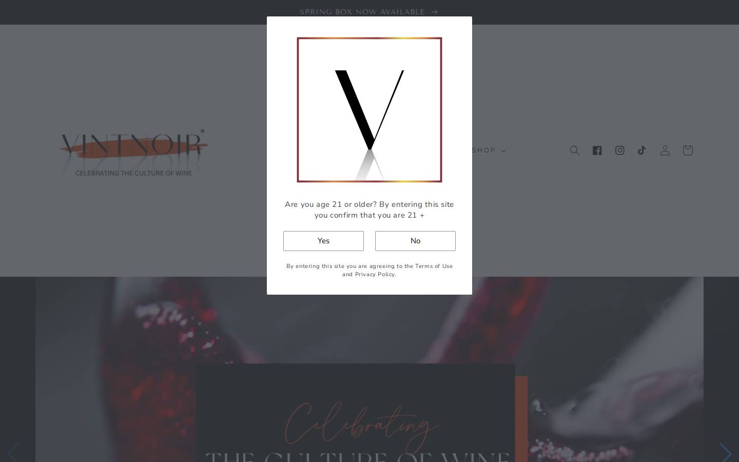 vintnoir.com homepage screenshot
