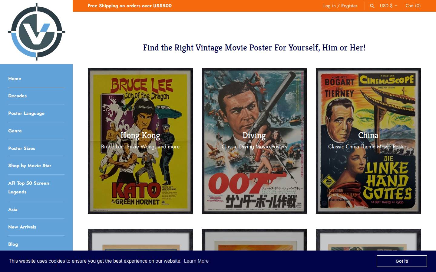 vintoz.com homepage screenshot