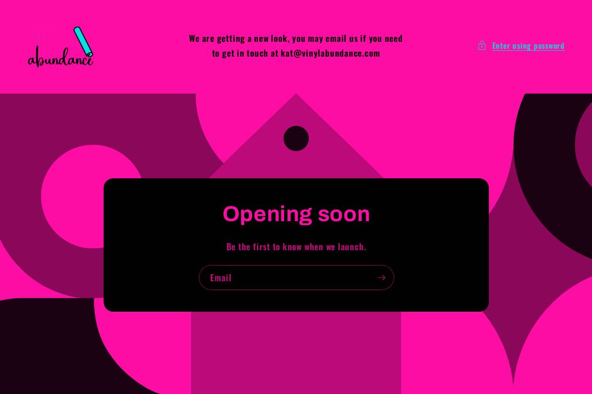 vinylabundance.com homepage screenshot